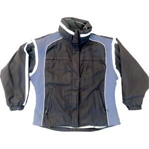 The Great Outdoors Women's 14 Large Black/Blue Winter Coat w Packable Hood